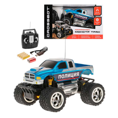 Машинка на радиоуправлении Джип Монстр трак Полиция Crossbot 870608